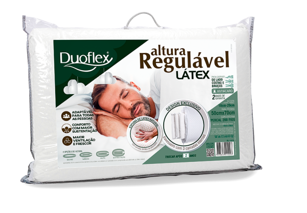 Travesseiro Altura Regulável Látex